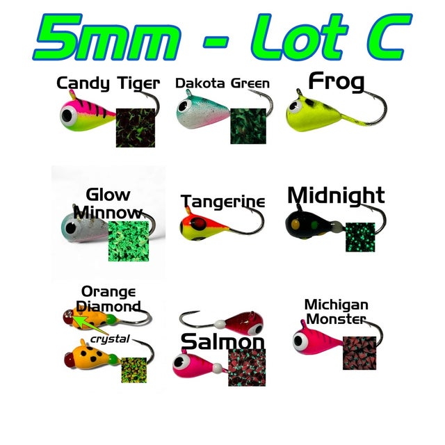 Fishing Lures BASSDASH Tungsten Ice Fishing Jigs 6-Pack - Glow In Dark Lures For Panfish Panfish Jigs - Foto 4